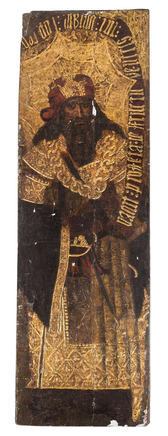 Appraisal: Sale Lot A Spanish Painted Door Fragment attributed to vergos