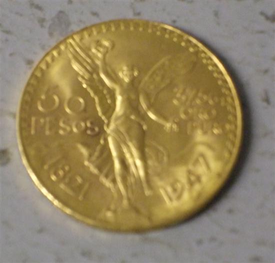 Appraisal: Mexican Pesos gold coin grams