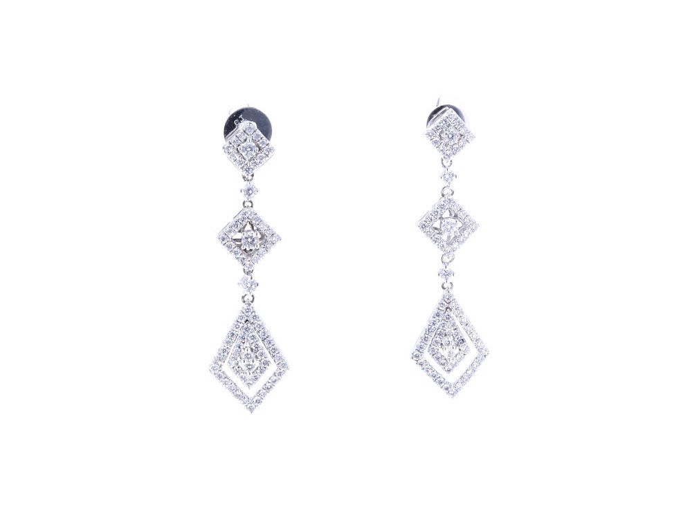 Appraisal: Art Deco Diamond k White Gold Earrings Featured in this