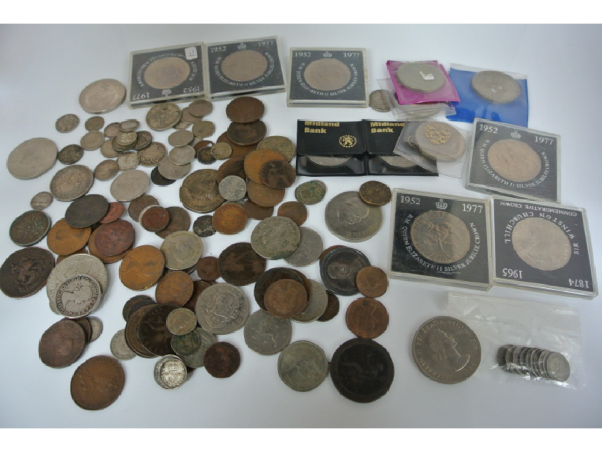 Appraisal: A mixed group of English coinage Crowns Elizabeth II mixed