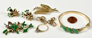 Appraisal: Group of Gold Jewelry incl ct Dia st item K