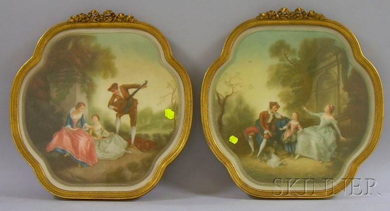 Appraisal: Two Framed Mezzotints on Paper Depicting Genre Scenes in the