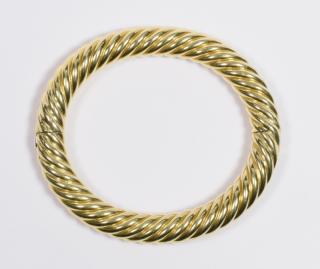 Appraisal: K Italian Twist Cable Bangle Bracelet Ladies K yellow gold