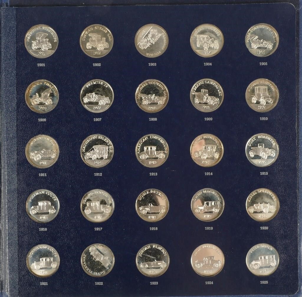 Appraisal: The Franklin Mint Collection of Antique Car Coins Series sterling