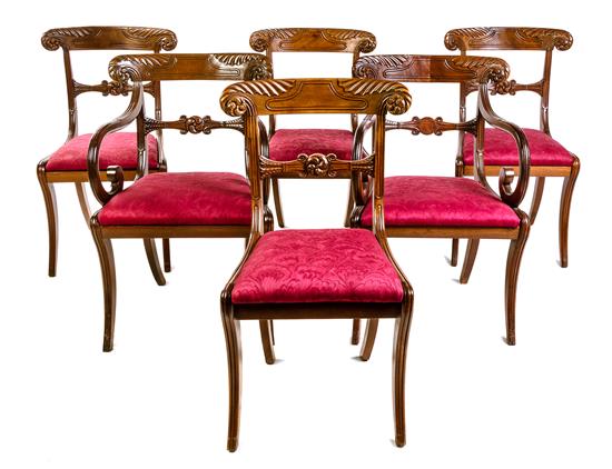 Appraisal: Sale Lot A Set of Six Regency Mahogany Dining Chairs