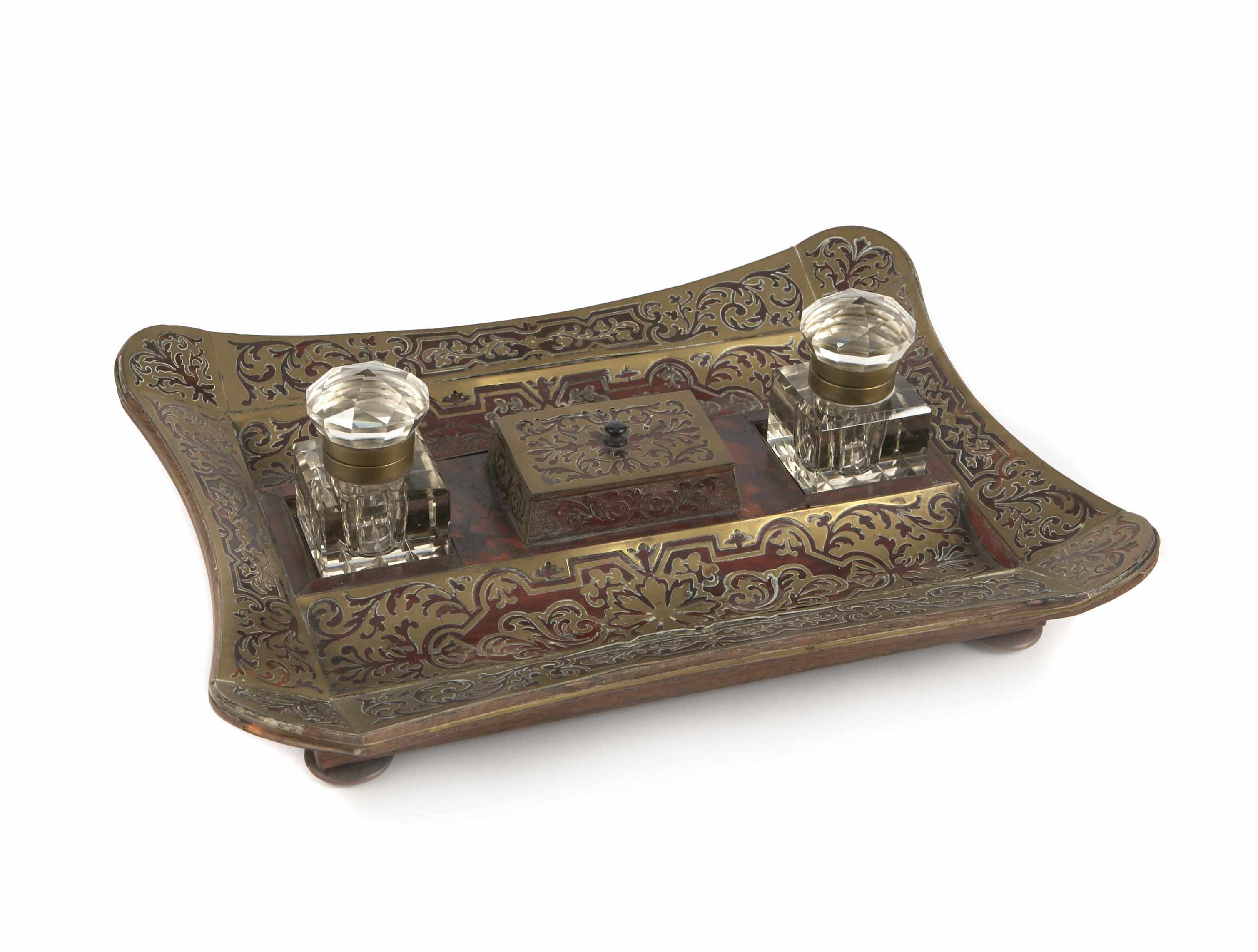 Appraisal: A Louis XIV style Boulle inkwell height in width in