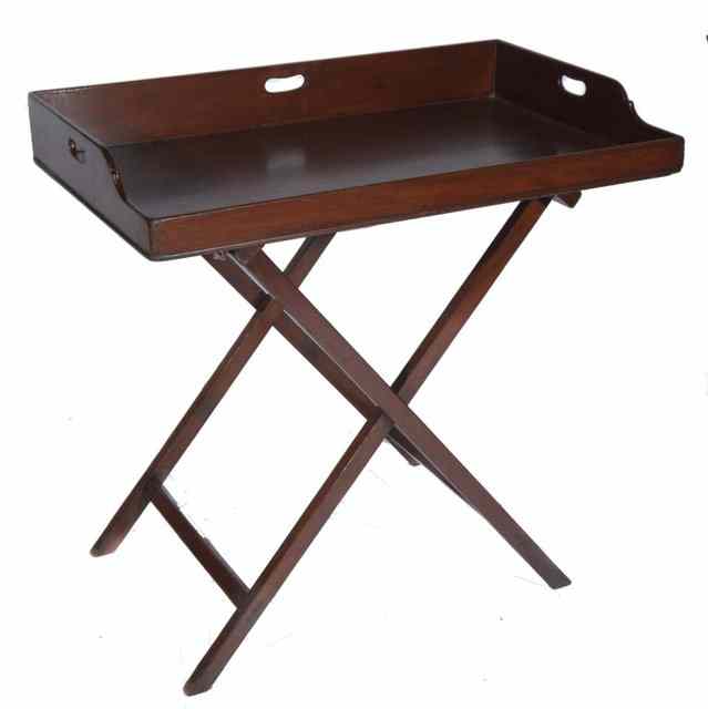 Appraisal: A TH CENTURY MAHOGANY BUTLER'S TRAY and folding stand the