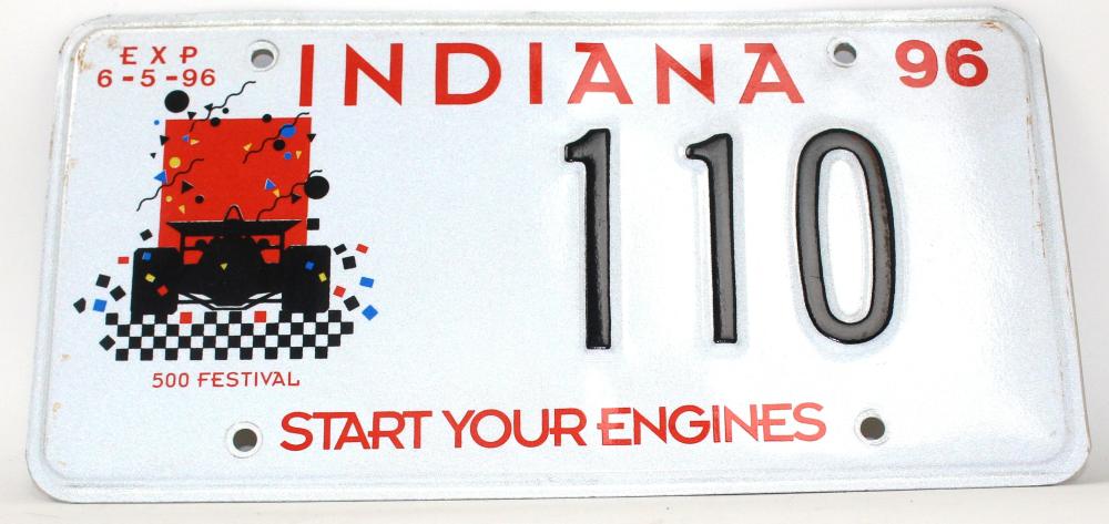 Appraisal: INDY FESTIVAL LICENSE PLATE Indy Festival License Plate Indy Festival