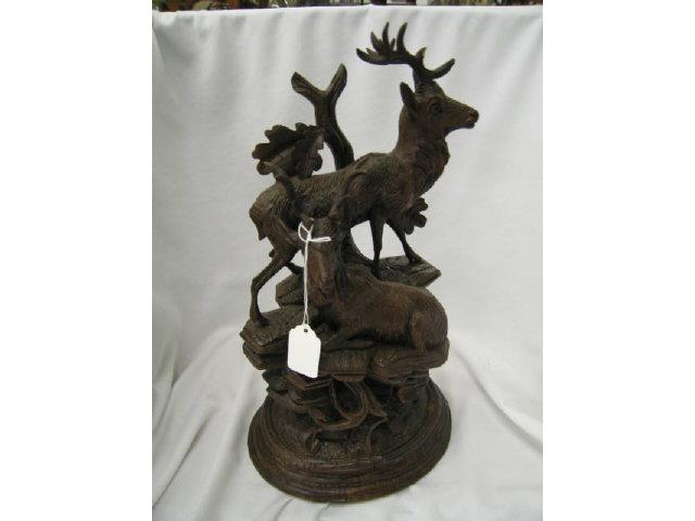 Appraisal: Black Forest Victorian Carved Wooden Statue of deer very fine