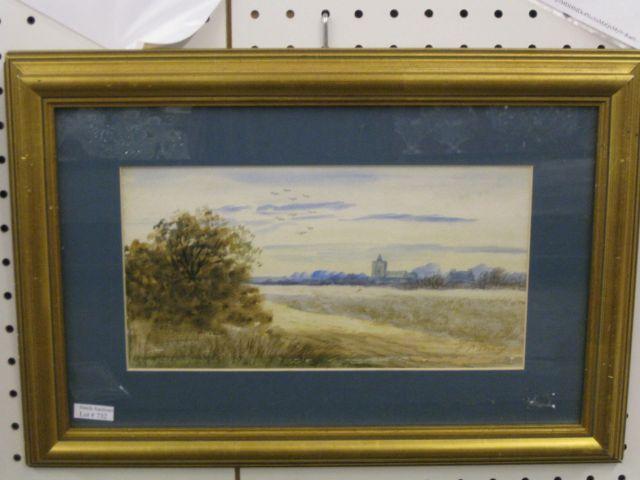 Appraisal: Fine Watercolor landscape x signed illegible