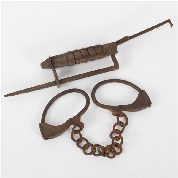 Appraisal: Iron Slave Shackles Ship Lock