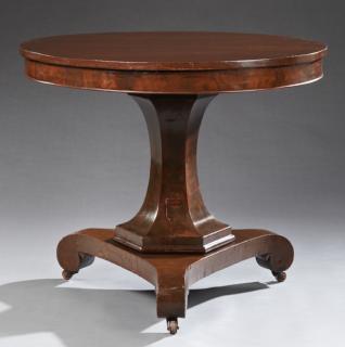 Appraisal: American Classical Circular Mahogany Center Table th c on a