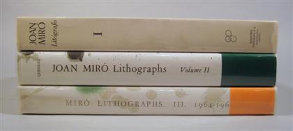 Appraisal: vols Miro Joan Lithographs Barcelona New York Paris Edited by