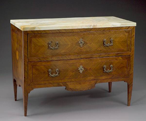 Appraisal: A Northern Italian marquetry and walnut commode late th early