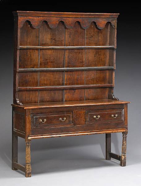 Appraisal: A George III oak dresser late th century In two