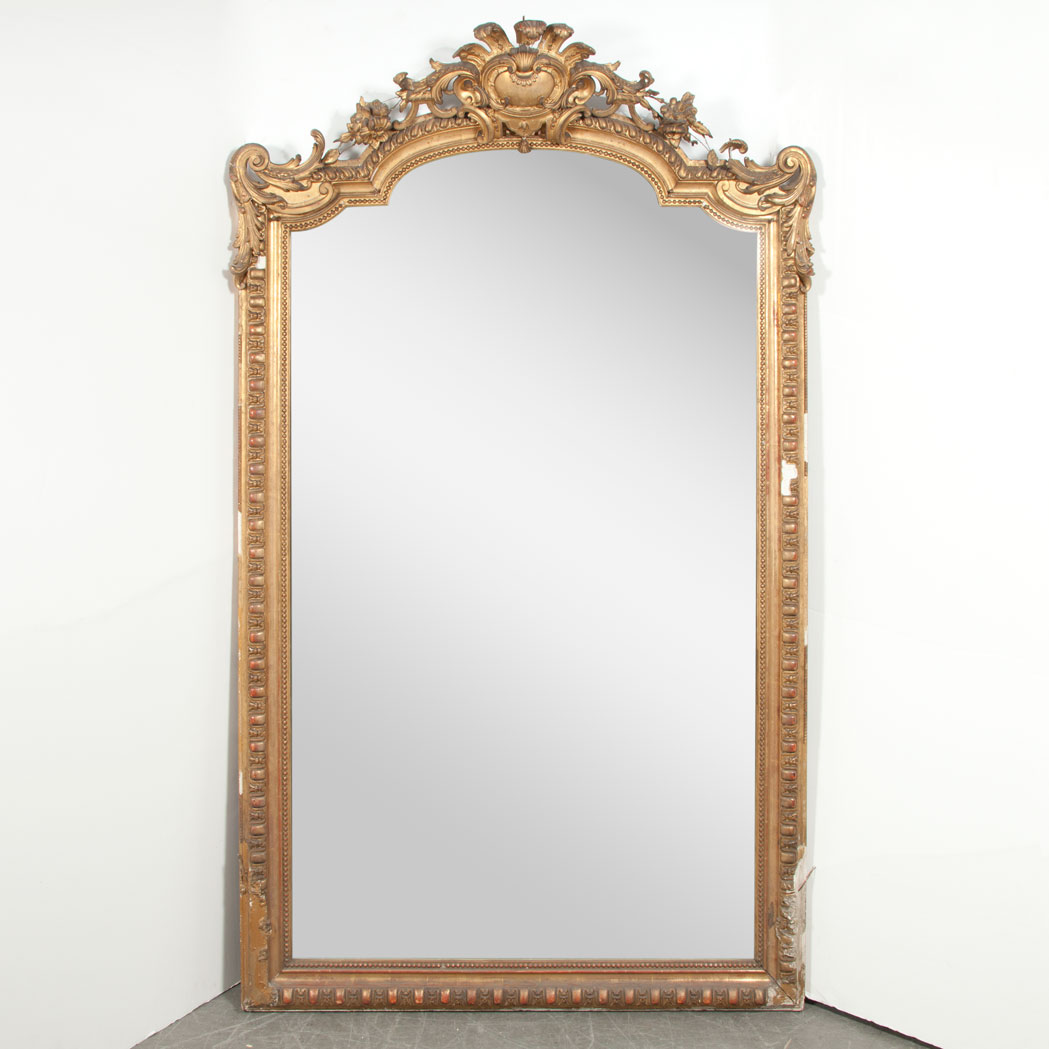 Appraisal: Louis XVI Style Gilt-Wood Overmantel Mirror Late th early th