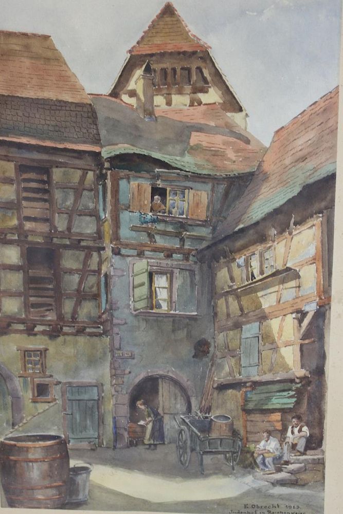 Appraisal: OBRECHT E Signed Dated Watercolor Signed lr rt E Obrecht