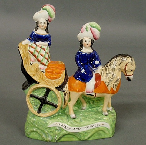 Appraisal: Staffordshire figural group Prince and Princess c with pony and