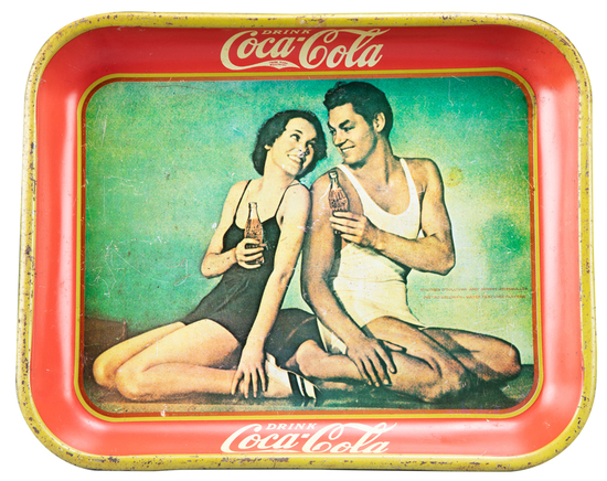 Appraisal: Vintage Coca Cola Tray featuring Johnny Weissmuller Tarzan and Maureen