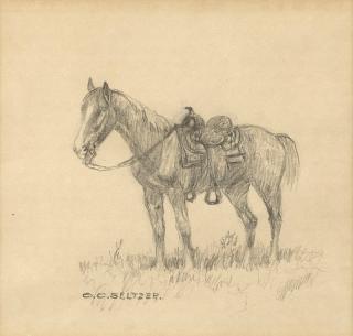 Appraisal: Olaf Carl Seltzer ''Cow Pony - Saddled'' signed lower left