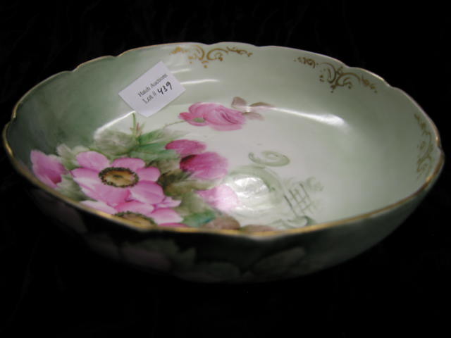 Appraisal: Handpainted Vienna Porcelain Footed Bowl elegant floral inside out