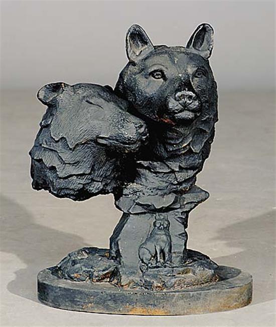 Appraisal: Continental school th century IN PRAISE OF WOLVEScast-iron paintedH