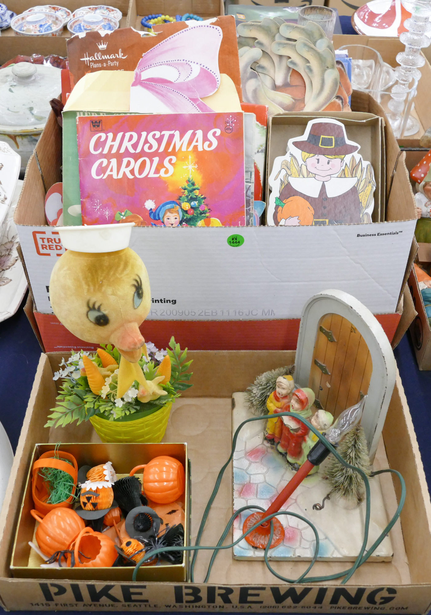 Appraisal: Boxes Old Holiday Decorations - Christmas Halloween Easter