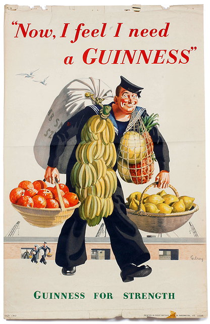 Appraisal: A GUINNESS ADVERTISING POSTER by John Gilroy - 'Now I