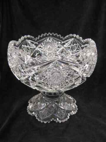 Appraisal: Sinclaire Cut Glass Punchbowl on Stand brilliant period egg nog