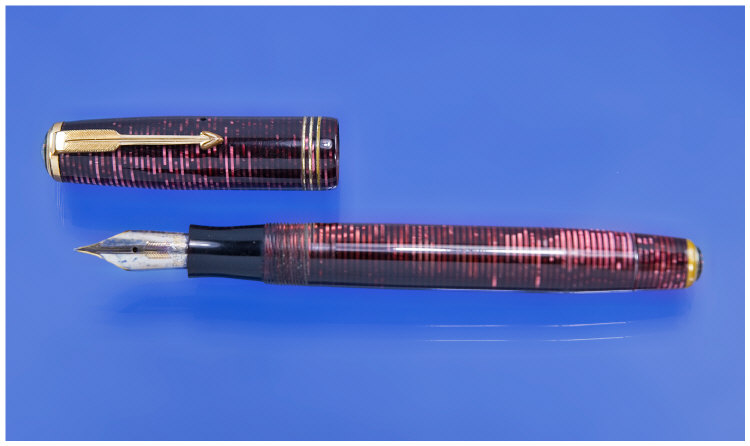 Appraisal: Parker Vacumatic Oversize Pen in burgundy and pearl American C