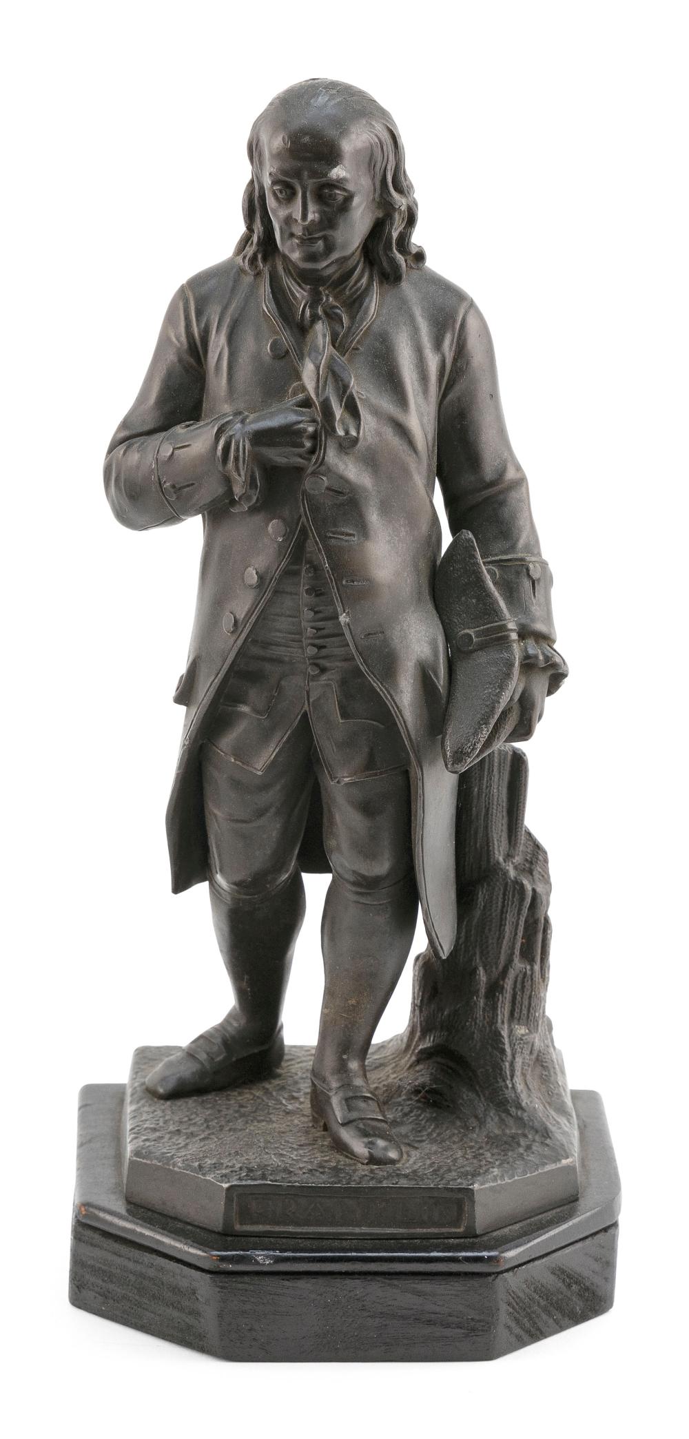 Appraisal: METAL SCULPTURE OF A STANDING BENJAMIN FRANKLIN TH CENTURY HEIGHT