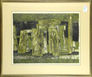 Appraisal: Print Valerie Thornton Valerie Thornton British - Stonehenge etching with