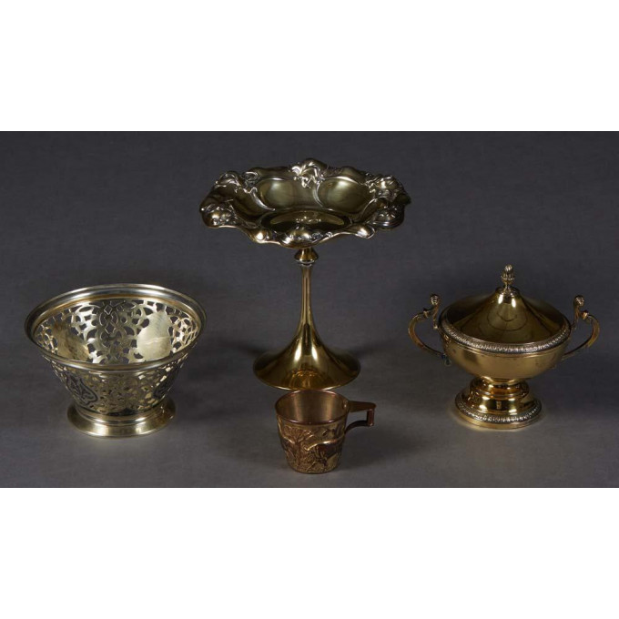 Appraisal: Four Pieces of Gilt Washed Sterling consisting of an art