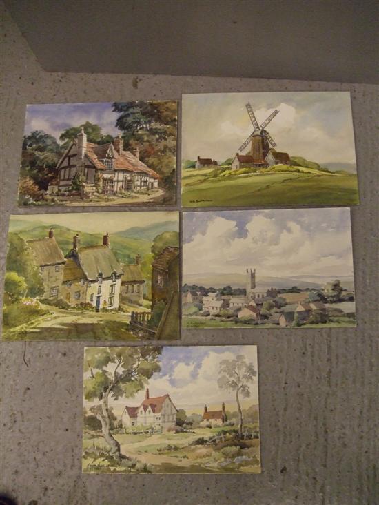 Appraisal: Keith Burtonshaw five watercolours unknown English Cottages and other buildings