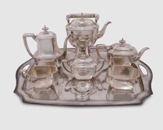 Appraisal: TIFFANY COMPANY Six Piece Coffee Tea Service on Tray TIFFANY