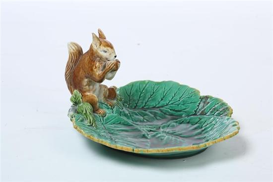 Appraisal: MAJOLICA FIGURAL DISH English nd half- th century Leaf dish