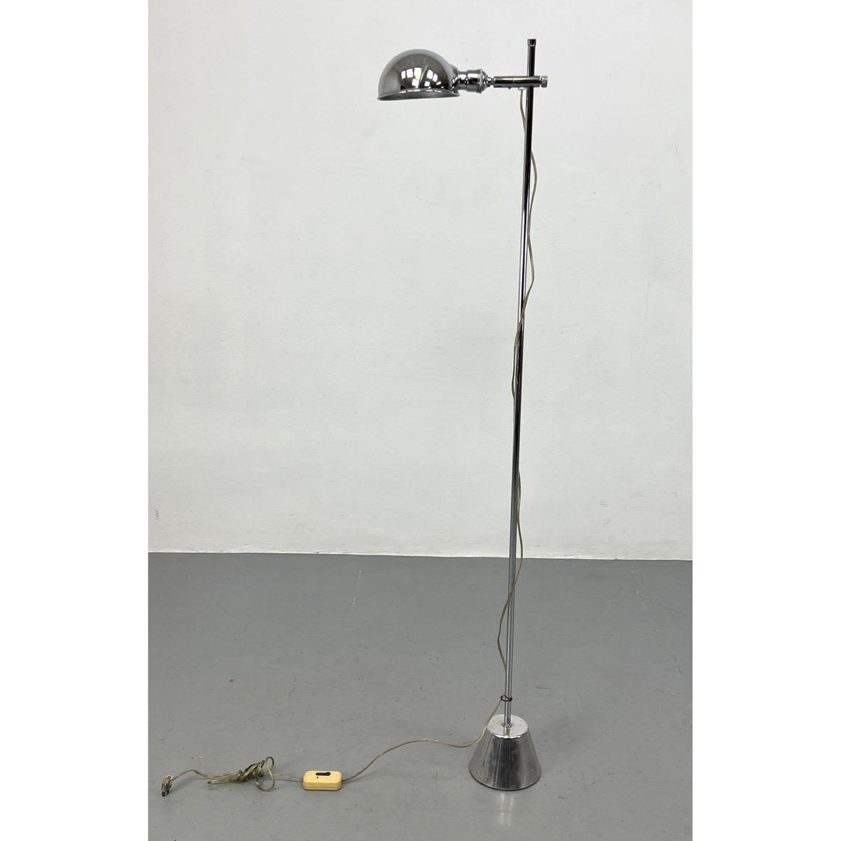 Appraisal: Mid Century Modern Chrome Floor Lamp with Cone Base Dimensions