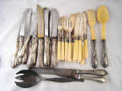 Appraisal: A quantity of white metal handled cutlery also plated fish