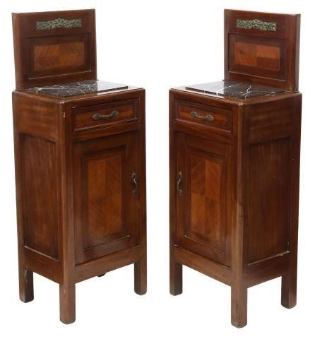 Appraisal: pair Italian Art Nouveau mahogany bedside cabinets early th c