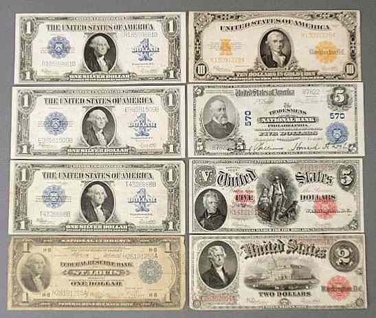 Appraisal: Group of United States saddle blanket currency- series