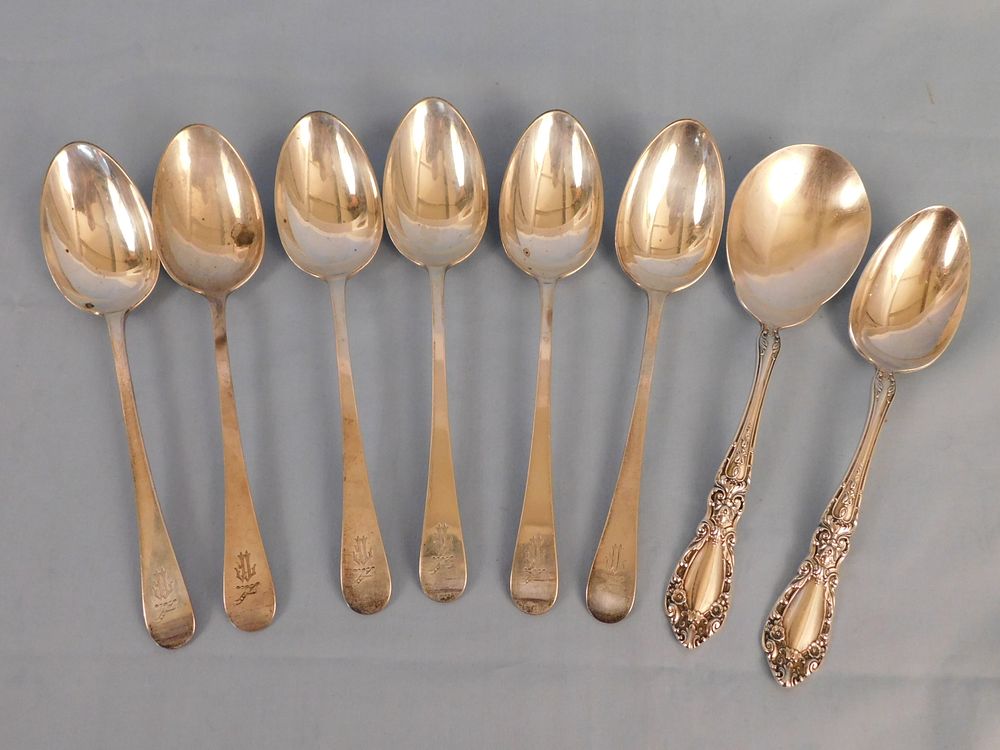 Appraisal: LOT STERLING SILVER SPOONS Lot of sterling silver large spoons