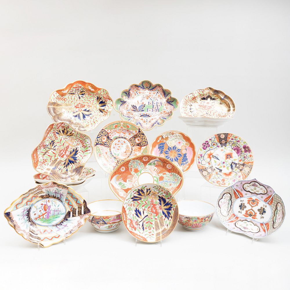 Appraisal: Group of Chamberlains Worcester Porcelain Deorated in the 'Thumb and