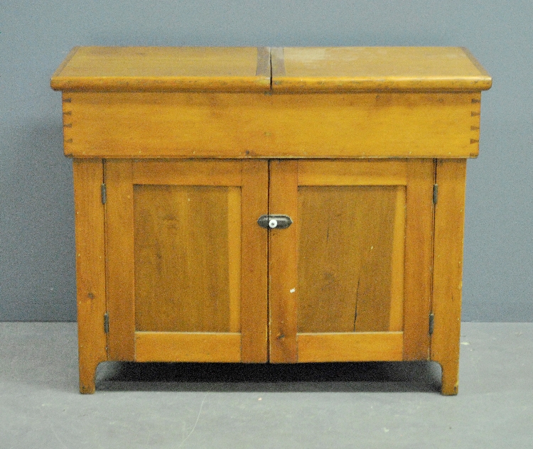 Appraisal: - Pennsylvania pine dry sink c with two lids and