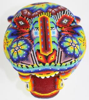 Appraisal: Beaded Mask Signed Puerto Beaded Mask Signed Puerto Tiger Measures