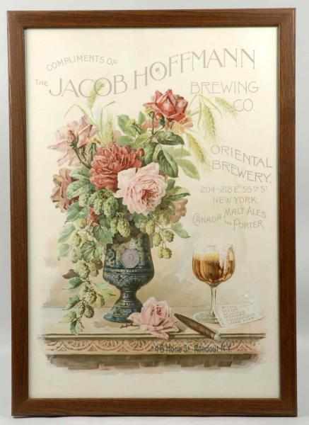 Appraisal: Paper Jacob Hoffman Brewing Company Poster Description Circa Framed under