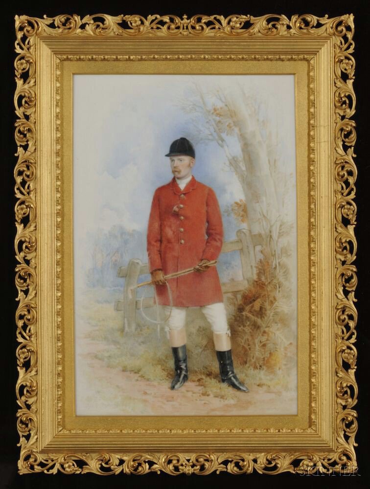 Appraisal: British School th Century Standing Portrait of a Gentleman in