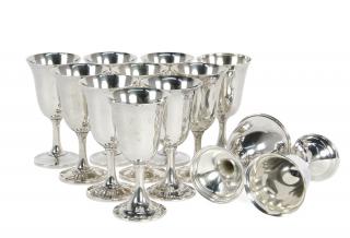 Appraisal: AN ASSEMBLED SET OF TWELVE AMERICAN STERLING SILVER GOBLETS AN