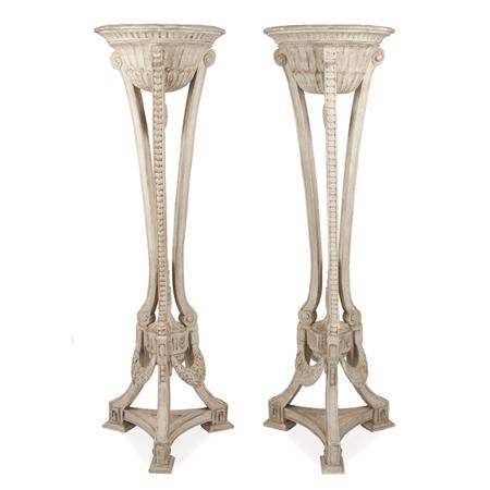 Appraisal: Pair of Neoclassical Style White Painted Stands Estimate -