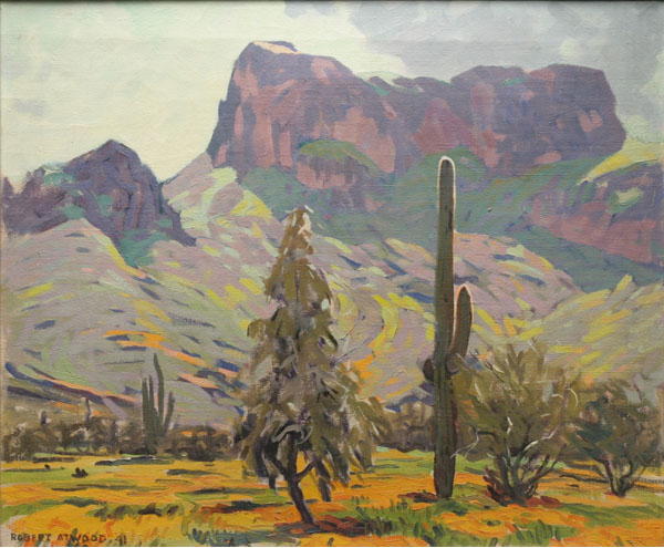 Appraisal: Robert B Atwood American b pine and cactus oil on