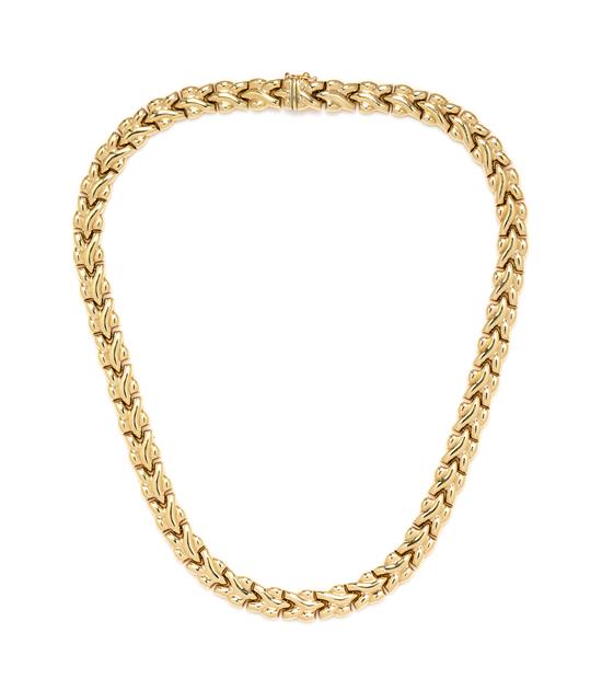 Appraisal: Sale Lot A Karat Yellow Gold Necklace consisting of a